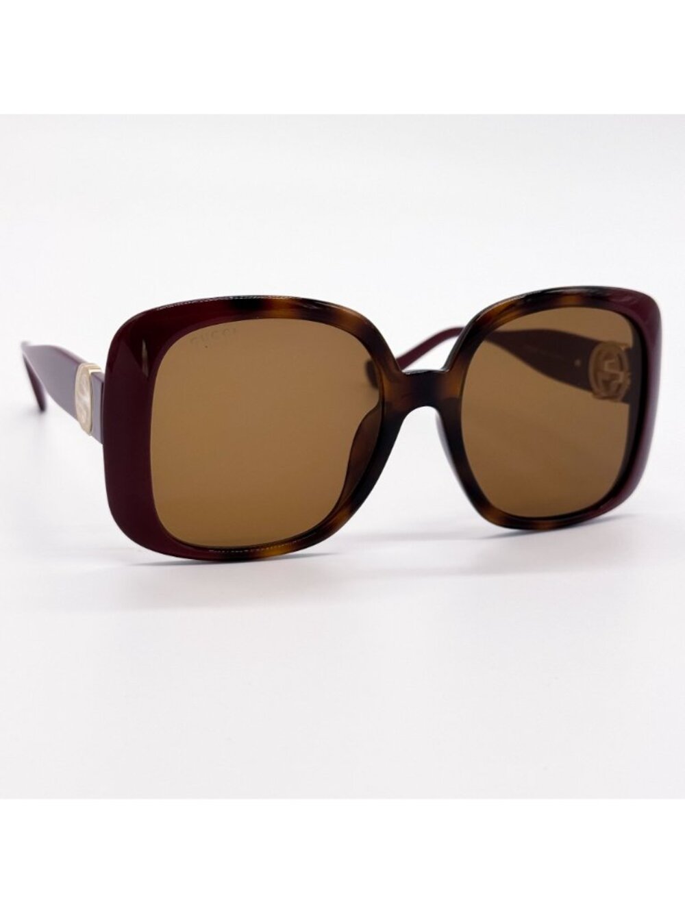 NEW GUCCI SUNGLASSES GG1029SA 003 HAVANA OVERSIZED WOMEN GUCCI WITH CHAIN - Picture 8 of 13